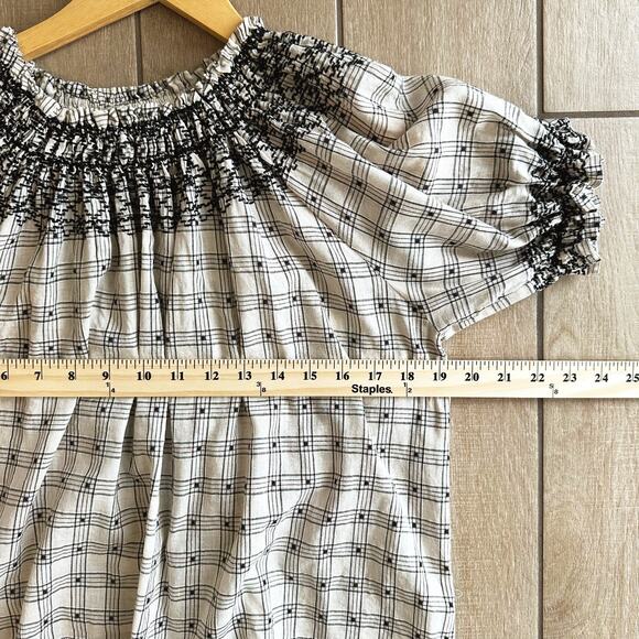 The GREAT Womens Fair Top Size 0/XS Smocked Peasant Linen Blend Cottage Boho - Picture 8 of 9